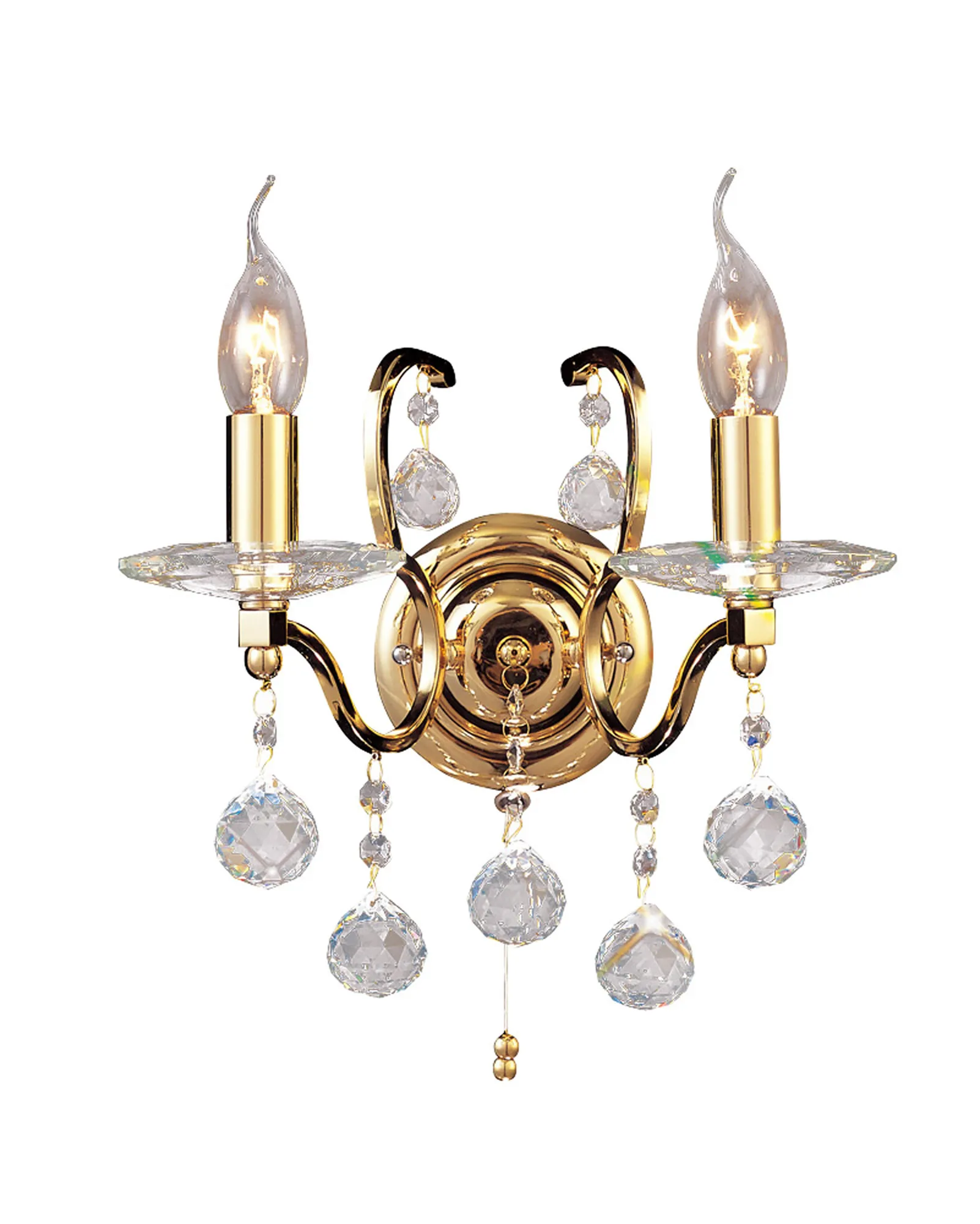 Zinta French Gold Crystal Wall Lights Diyas Armed Wall Lights